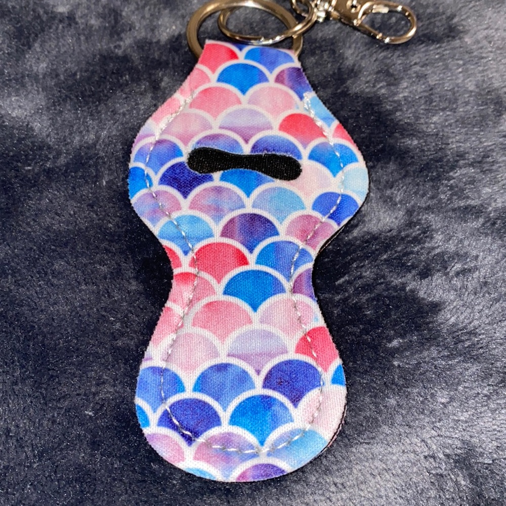 New multi-colored chapstick holder keychain